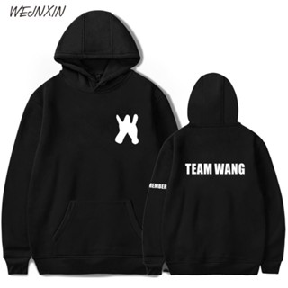 เสื้อกันหนาว มีฮู้ด พิมพ์ลายตัวอักษร Got7 Jackson The Same Team Wang Moletom Feminino พลัสไซซ์ แฟชั่นสําหรับผู้ชาย