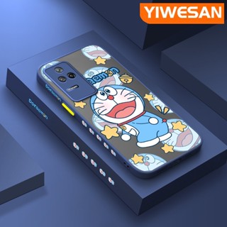 เคสซิลิโคนนิ่ม แบบใส ขอบสี่เหลี่ยม กันกระแทก ลายการ์ตูนโดราเอมอน สําหรับ Xiaomi Poco F4 Redmi K50 Pro K40s