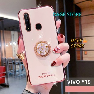 สําหรับ VIVO Y5S / Y19 / U3 / U20 / Z5i เคสชุบไฟฟ้า วิบวับ คริสตัล ที่ยึด เคสนิ่ม TPU ฝาหลัง