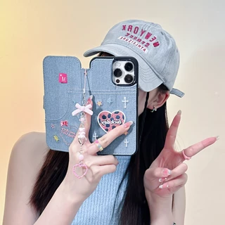 เคสโทรศัพท์มือถือ แบบฝาพับ ปักลายคาวบอย สําหรับ iPhone 14Pro 11 12 12Pro 12promax 13 13Pro 14promax 14 13promax 14promax