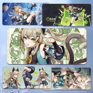 Genshin Impact Kirara mouse pad oversized anime game around the cat female computer keyboard desk pad custom แผ่นรองเมาส์ ขนาดใหญ่