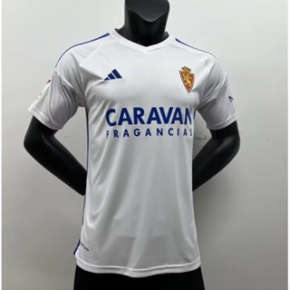 Fans * 2324 ใหม่ Zaragoza เสื้อเชิ้ตลําลอง แขนสั้น พิมพ์ลายฟุตบอล สําหรับบ้าน