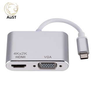 Yuanzhen อะแดปเตอร์แปลงสายเคเบิ้ล USB 3.1 Type C เป็น VGA HDMI 4K