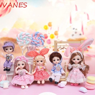 IVANES ตุ๊กตาเจ้าหญิง Bjd 3d ขนาดเล็ก 16 ซม. 13 ข้อต่อ 16 ซม. สําหรับแต่งตัว แต่งหน้า