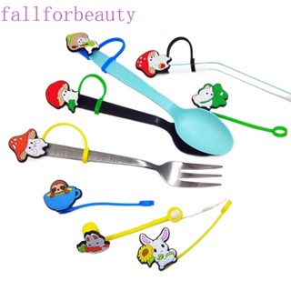 FALLFORBEAUTY หมวกฟางซิลิโคน ลายการ์ตูนสัตว์ กันฝุ่น สําหรับเด็ก