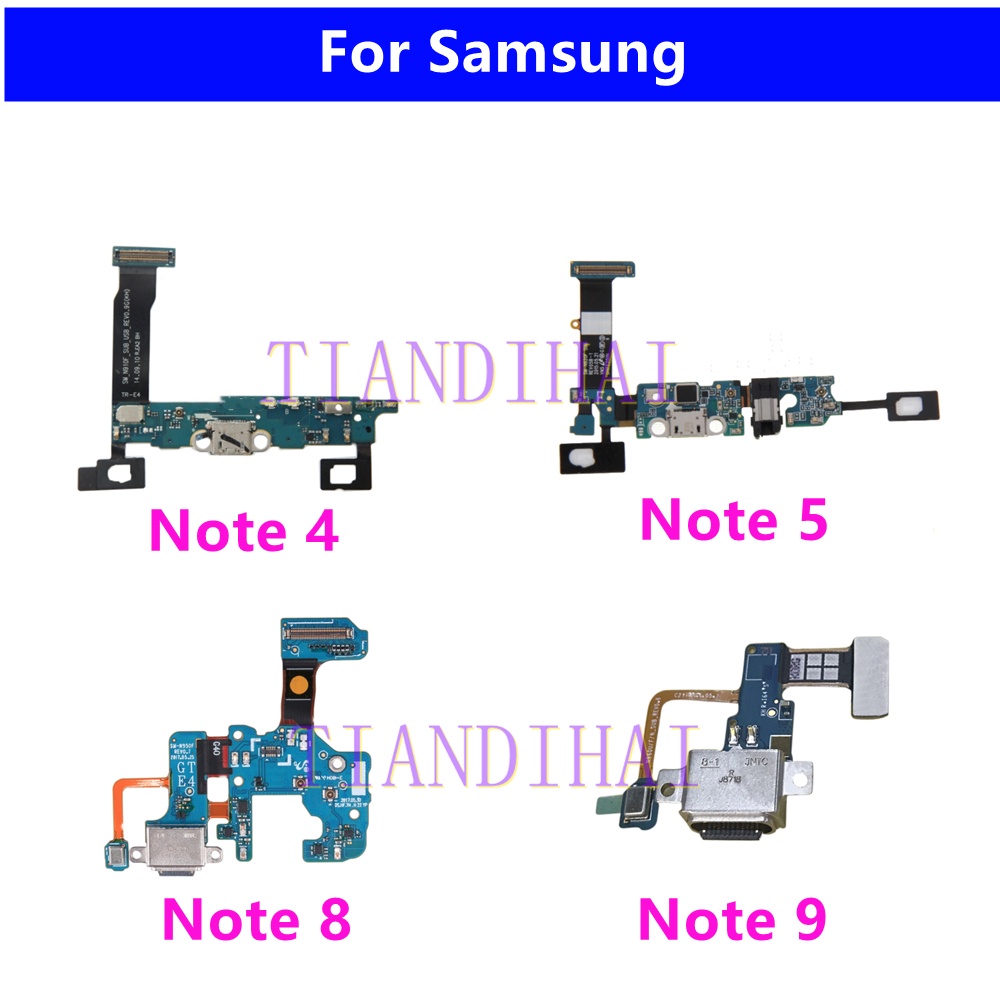 แท้ แท่นชาร์จพอร์ต USB สายเคเบิลอ่อน สําหรับ Samsung Galaxy Note 4 5 8 9 N950F N950N N950U N960F N960N N960U