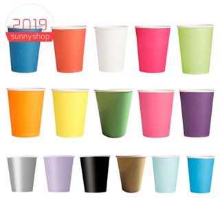 ถ้วยกระดาษ 20 ใบ (9 ออนซ์) - สีพื้น สําหรับปาร์ตี้วันเกิด