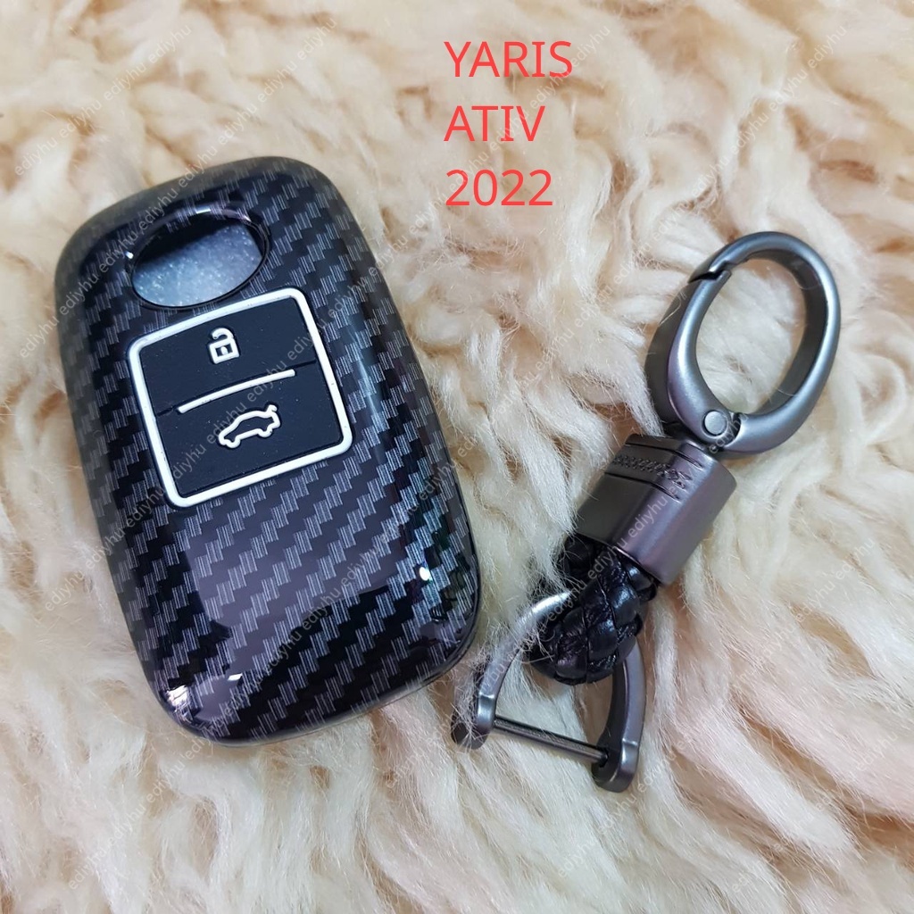 เคสกุญแจรีโมทรถยนต์ คาร์บอนไฟเบอร์ ABS สําหรับ toyota Yaris Ativ 2022 raize 2023 ATIV Sport 2021 202