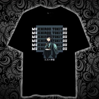 S-5XL เสื้อยืดแขนสั้นMUICHIROU TOKITOU DEMON SLAYER Printed t shirt unisex 100% cottonS-5XL