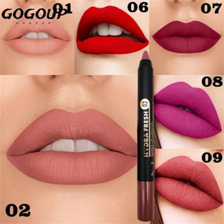 GOGOUP ลิปสติก ดินสอ เนื้อแมตต์ กํามะหยี่ สีนู้ด เซ็กซี่ ติดทนนาน