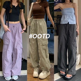  OOTD SHOP กางเกงขายาว คาร์โก้ กางเกง ผู้หญิงแฟชั่นเกาหลี  Trendy สบาย สวย สไตล์เกาหลี A90M00M 36Z230909