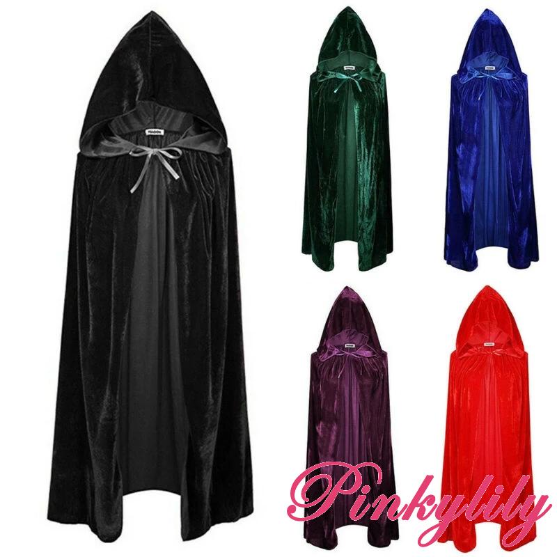 (จัดส่งในกรุงเทพฯ)Pink- เสื้อคลุม ผ้ากํามะหยี่ สีพื้น ลําลอง มีฮู้ด แวมไพร์ เหมาะกับปาร์ตี้ฮาโลวีน สําหรับผู้หญิง และผู้ชาย