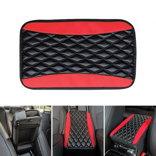 ⚡SUPERSL-TH⚡Armrest Pad Cover Black+Red Breathable Car Center Console Box Embroidered⚡NEW 7