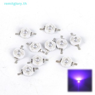 Remitglory หลอดไฟอัลตราไวโอเลต LED 3W ชิป UV 395nm 10 ชิ้น TH