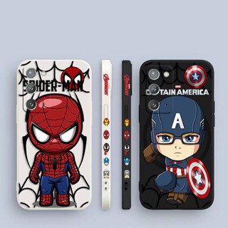 เคสโทรศัพท์มือถือ พิมพ์ลาย Avengers Spider-Man Captain America มีลายด้านข้าง สําหรับ Samsung Galaxy Note 20 10 9 8 J8 J7 J6 J5 J4 M62 M53 M52 M51 M33 M31 M30 M21 M20 M10 S Ultra Plus Lite Prime 5G