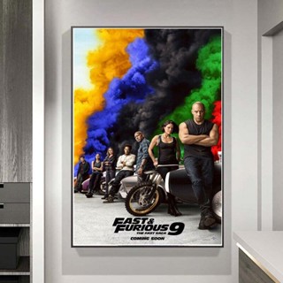 ใหม่ โปสเตอร์ภาพวาดผ้าใบ ลายภาพยนตร์ Fast and The Furious 9 Movie 202 สําหรับตกแต่งผนังบ้าน 0416