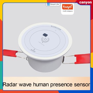 ใหม่ Tuya Zigbee สมาร์ทติดเพดาน Human Presence Sensor การตรวจจับลมหายใจ Micro Motion Detection Millimeter Wave Human Motion Detector canyon