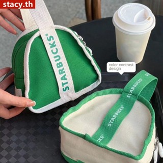 【ในการจัดส่ง】Starbucks Mini Triangle Bag Lunch Bag กระเป๋ามัมมี่ความจุขนาดใหญ่