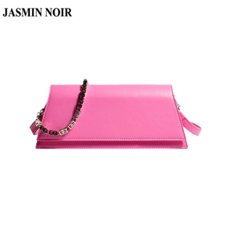 Jasmin NOIR กระเป๋าสะพายไหล่ กระเป๋าถือ สะพายข้าง หนัง PU ลายตัวอักษร สีเงิน ขนาดเล็ก สไตล์เกาหลี สําหรับสตรี