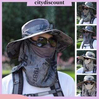 &lt;citydiscount&gt; หมวกปีกกว้าง พิมพ์ลายพราง กันน้ํา ผ้าตาข่าย เหมาะกับใส่ตกปลา สําหรับผู้ชาย