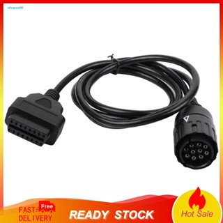 Setn สายเคเบิลเชื่อมต่อวินิจฉัย แบบพกพา 10 Pin เป็น 16 Pin OBD2 สีดํา สําหรับรถจักรยานยนต์ BMW