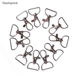 Flashquick 10 ชิ้น / เซต โลหะ สีเงิน สายคล้อง ตะขอหมุน ตะขอ พวงกุญแจ คลิปเข็มกลัด ดี