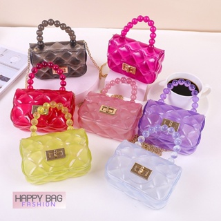 happy bag fashion	
 ใหม่อินเทรนด์แฟชั่นมุกโซ่กระเป๋าสะพายไหล่เดียวล็อคกระเป๋าเจลลี่กระเป๋า tm10s