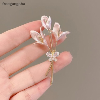 [FREG] Crystal Flower Brooch Lapel Pin Rhinestone Jewelry Female Wedding Pins Large Brooches For Women Corsage Clothing Accessories FDH
