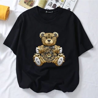 2023 เสื้อยืดคอกลมแขนสั้น Classic Bear  ผ้าคอตตอนแท้ 100% (สินค้าพร้อมส่ง) เสื้อยืดผู้ชายราคาถูก เสื้อยืดคู่รัก 16-Bear