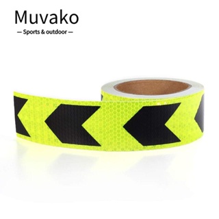 Muvako เทปกาวสะท้อนแสง มีกาวในตัว สีเหลือง สีดํา 2 นิ้ว 9.8 ฟุต สําหรับใช้ในร่ม และกลางแจ้ง