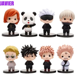 JAVIER ตุ๊กตาฟิกเกอร์ Jujutsu Kaisen Fushiguro Megumi Gojo Satoru Kugisaki Nobara Q Version ของเล่นสําหรับเด็ก 8 ชิ้น ต่อชุด