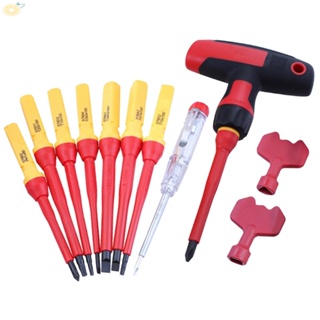 【VARSTR】T-Shaped Insulated Cross Screwdriver Set Chrome Vanadium Steel Home Tools Kit