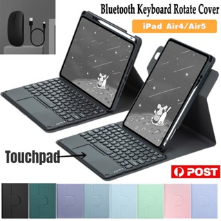 เคสหนัง หมุนได้ ถอดออกได้ พร้อมทัชแพด สําหรับ iPad Air 4th Air 5th 10.9 นิ้ว 2020 2022