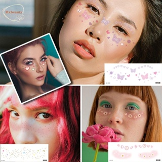 Mxbeauty สติกเกอร์รอยสักบนใบหน้า น่ารัก กันน้ํา สําหรับแต่งหน้า