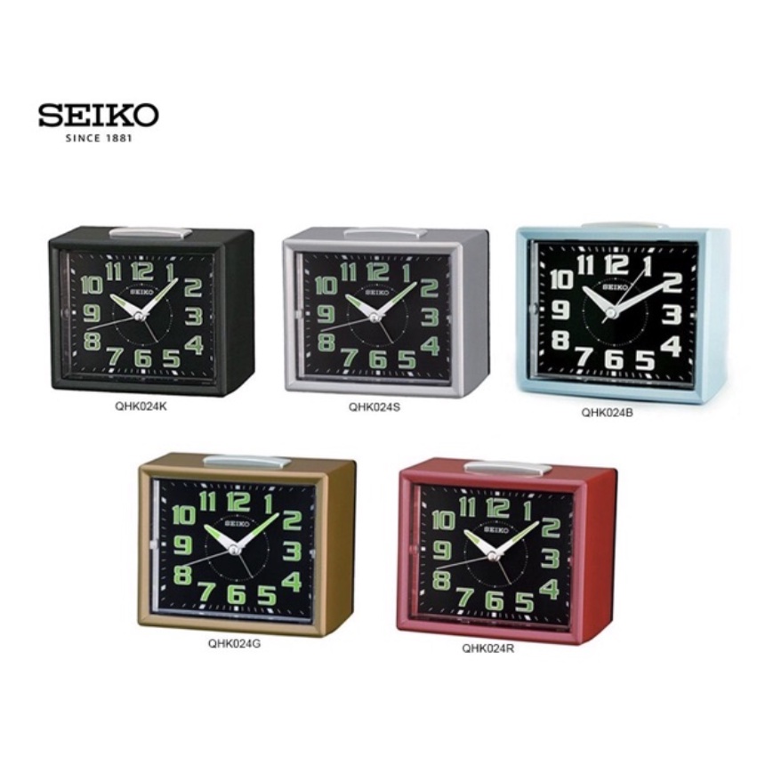 นาฬิกาปลุก ไซโก้ (Seiko) เสียงกระดิ่งดัง พรายน้ำ เดินเรียบ ไม่มีเสียง  รุ่น QHK024 &lt;พร้อมส่ง&gt; นาฬิกาปลุก SEIKO QHK024