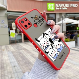 เคสซิลิโคนใส ขอบสี่เหลี่ยม กันกระแทก ลายการ์ตูน Pochacco น่ารัก สําหรับ Realme C12 Narzo 20 Narzo 30A C25 C25s Narzo 50A