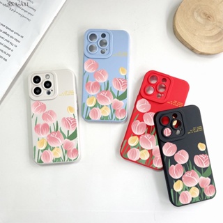 Samsung Galaxy A11 A12 A13 A23 A32 A51 A71 A52 A52S A50 A50S A30S A53 4G 5G เคสซัมซุง สำหรับ Pink Tulip  เคส เคสโทรศัพท์