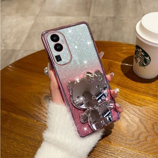 เคสโทรศัพท์มือถือนิ่ม ลายแมวน่ารัก พร้อมขาตั้ง สําหรับ OPPO Reno10Pro+ Reno 10 Pro Plus 8T A78 A77S A77 A57 A17 A17K A16K A16e A16 5G 4G