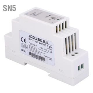 SN5 DR-15-5 ราง DIN รางเดี่ยว สวิตชิ่งเพาเวอร์ซัพพลาย 15W 5V 3A