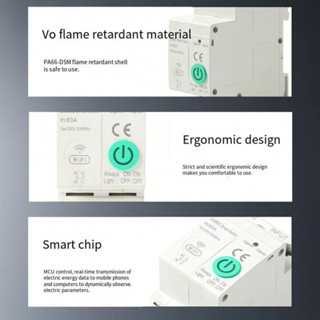 เบรกเกอร์วงจร 220V ไม่มีมิเตอร์ ฟังก์ชั่นสวิตช์อัจฉริยะ 2P63A สําหรับ ZigBe