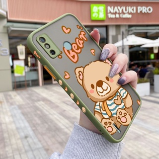 เคสโทรศัพท์มือถือ ซิลิโคนแข็ง ขอบสี่เหลี่ยม กันกระแทก ลายการ์ตูนหมีน่ารัก แฟชั่น สําหรับ Tecno Spark 6 Go Spark Go 2020 Spark Go 2021