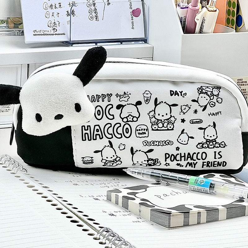กระเป๋าดินสอ ขนาดใหญ่ จุของได้เยอะ ลายการ์ตูน Pachacco น่ารัก สองชั้น สําหรับใส่เครื่องเขียน