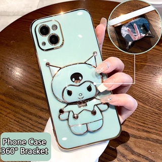 สําหรับ Samsung Galaxy Note20 Ultra Note10+ Note10 plus Note9 Note8 S8+ S8 เคสมือถือ Soft TPU Case เคสป้องกัน Luxury Cute Cartoon Mirror Kuromi Bracket กันกระแทก เปลือกไฟฟ้า