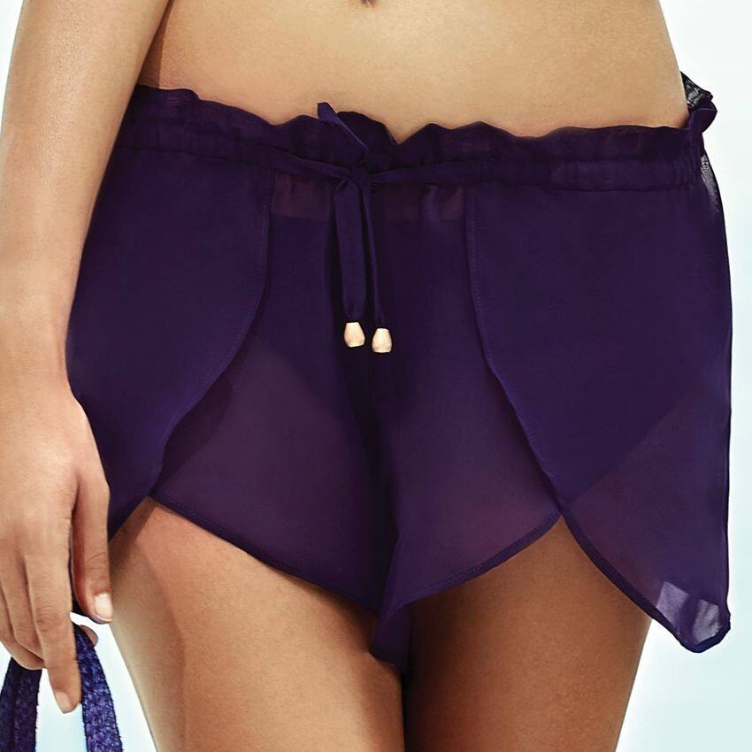 Annebra Cruise กางเกงขาสั้น ใส่คลุมชุดว่ายน้ำ ผ้าลูกไม้ ซีทรู Lace Beach Shorts รุ่น 9-297 สีแดง, 9-217 สีม่วง