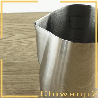 [Chiwanji2] เหยือกตีฟองนม กาแฟ สเตนเลส ขนาด 600 มล. พร้อมสเกล