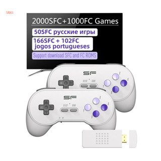 Shas เกมคอนโซลทีวีไร้สาย 16 Bit สําหรับ Super SNES NES 3000 + Games 4K 1 4G สําหรับ SFC Drive Double Playe