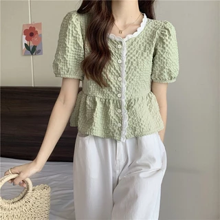 Vogue🌟พร้อมส่ง🌟 เสื้อไหมพรมแขนสั้น น่ารักสไตล์เกาหลี่มาก (60109)
