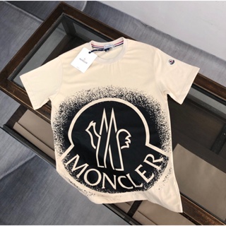 L7ZR Moncler M summer loose washed cotton casual round neck short sleeve T-shirt couple short sleeve