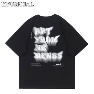 KYUSHUAD หลวมคู่ใหม่เสื้อครึ่งแขน, เสื้อยืดแขนสั้นสำหรับผู้ชายและผู้หญิง,