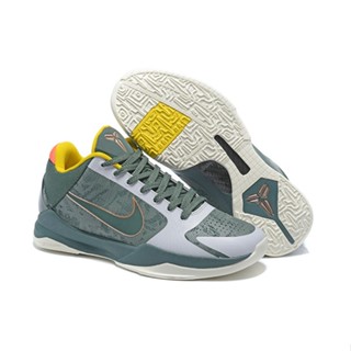 ใหม่ N-i-k-e Zoom Turbo Kobe 5 รองเท้าบาสเก็ตบอล รองเท้าวิ่ง สีเขียว สีดํา 2023